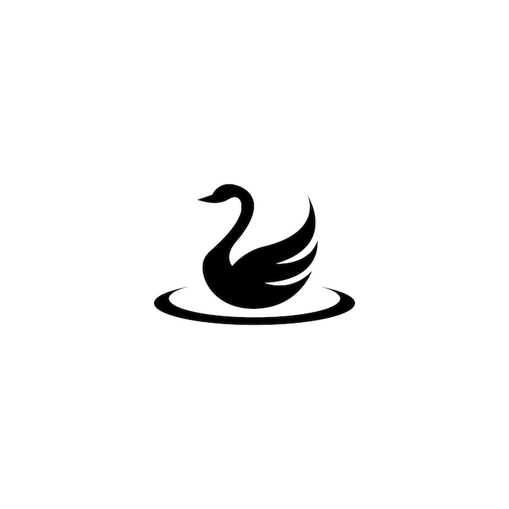Vector swan logo template vector illustration
