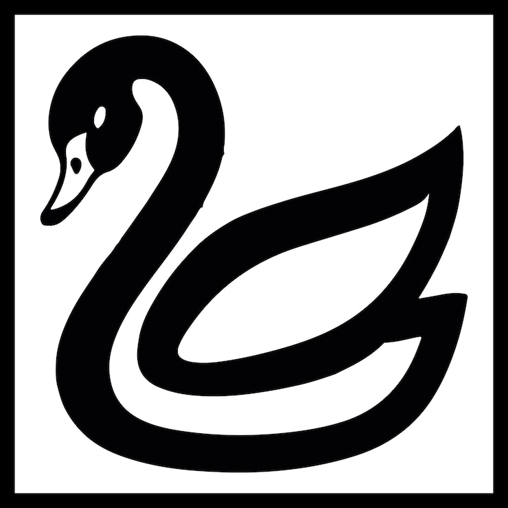 Vector swan silhouette image
