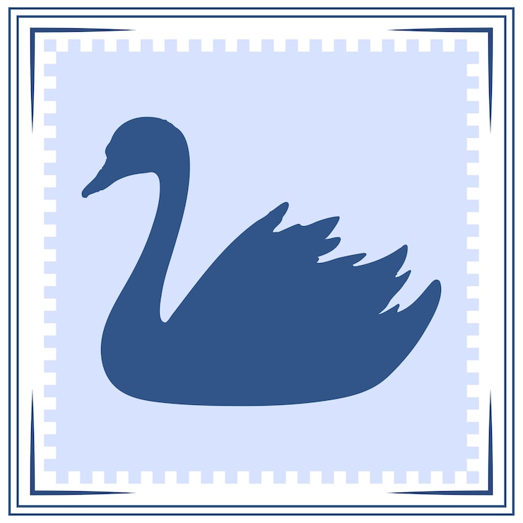 Vector swans silhouette swans icon swans silhouette illustration