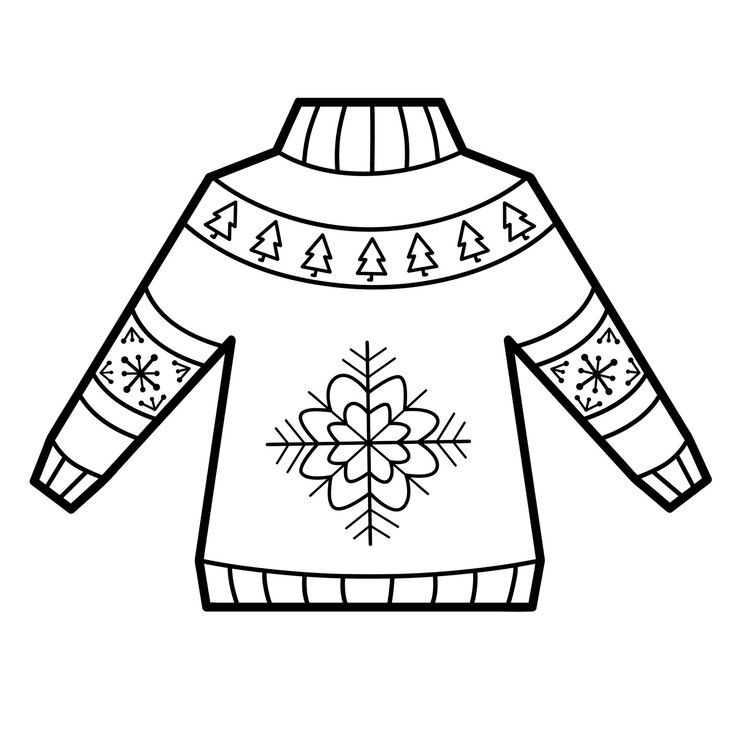 Vector sweater illustration for coloring