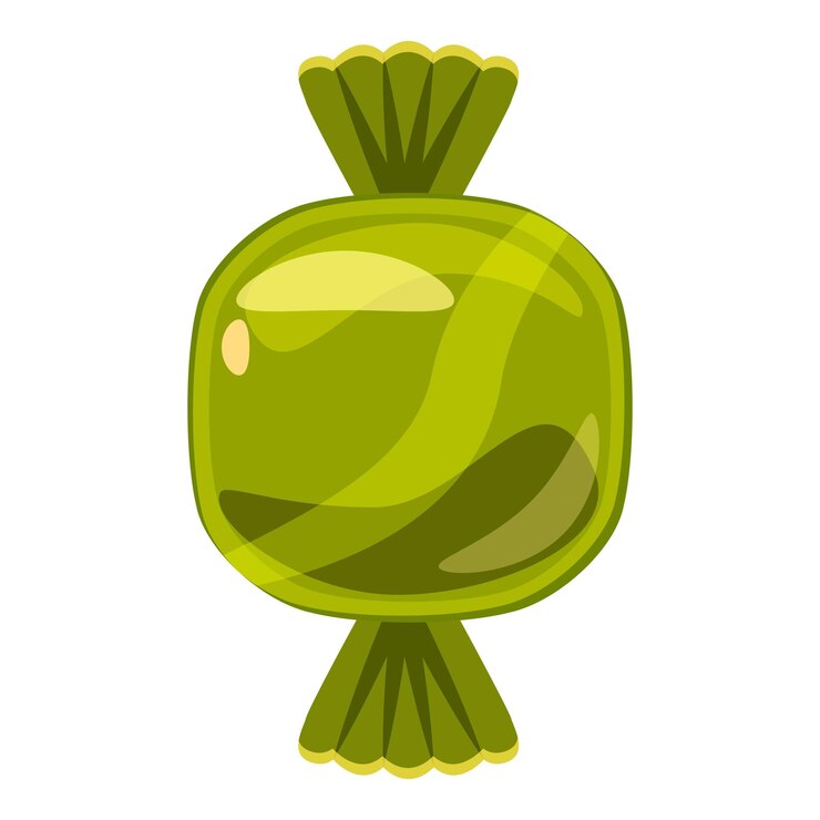 Vector sweet candy in green wrap icon cartoon illustration of sweet candy in green wrap vector icon for web