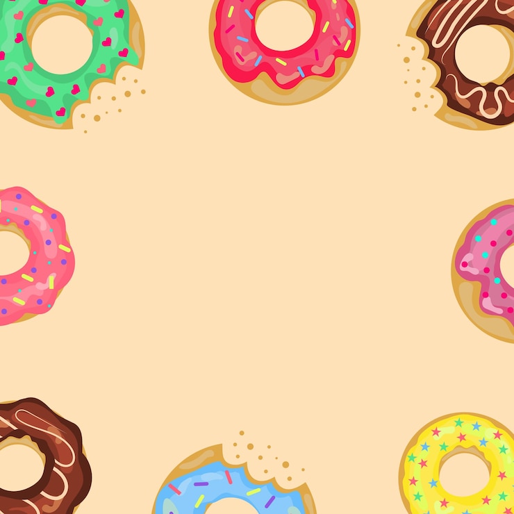 Sweet donuts background Place for your text Vector illustration