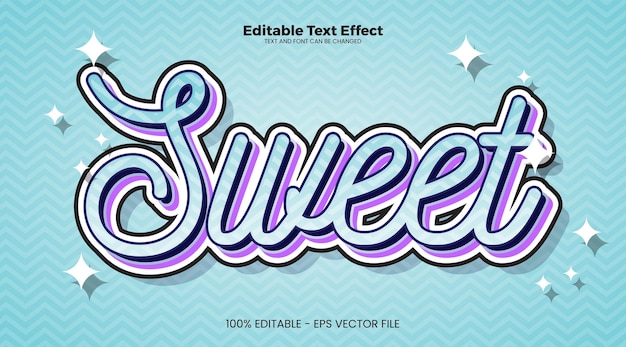 Sweet editable text effect in modern trend style