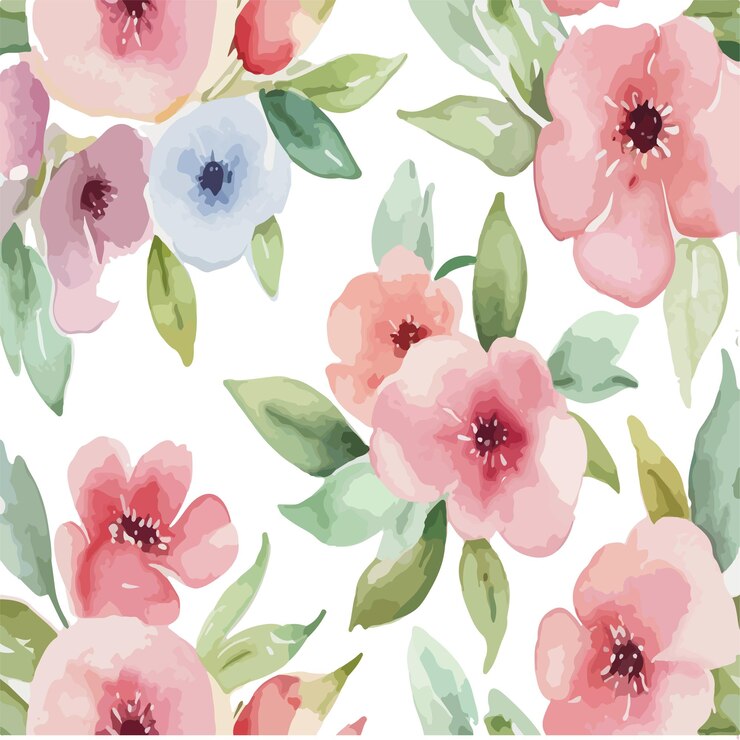 Sweet flower watercolor seamless pattern soft pastel colors water color seamless pattern for beauty