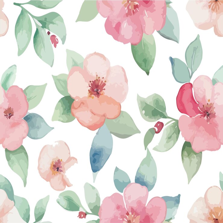 Sweet flower watercolor seamless pattern soft pastel colors water color seamless pattern for beauty