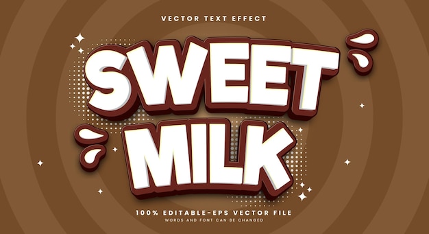 Sweet Milk Editable Text Effect Template Suitable for Cartoon Style