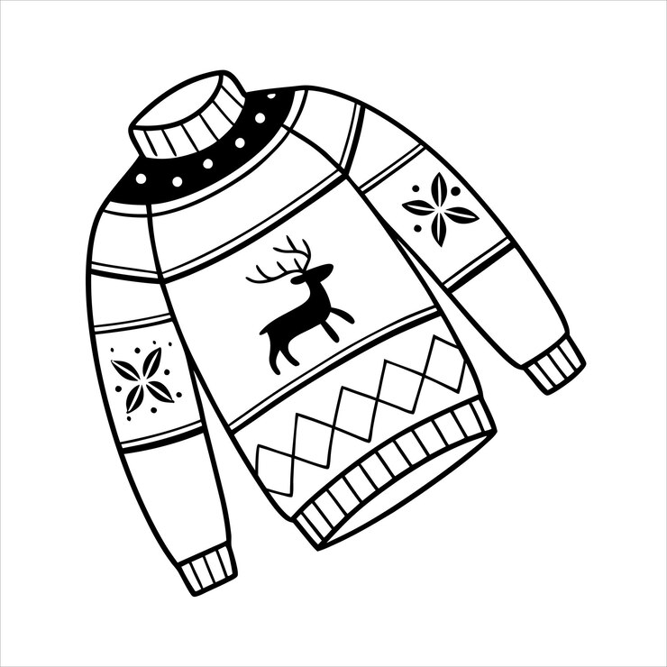 Vector sweter natal jelek jumper rajutan dengan vektor pola musim dingin