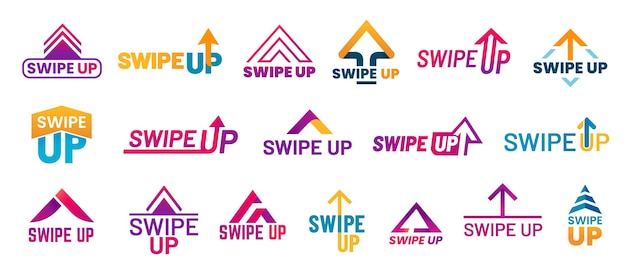 swipe up icons and buttons scroll and drag arrows