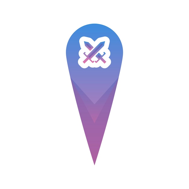 sword location logo gradient design template icon element
