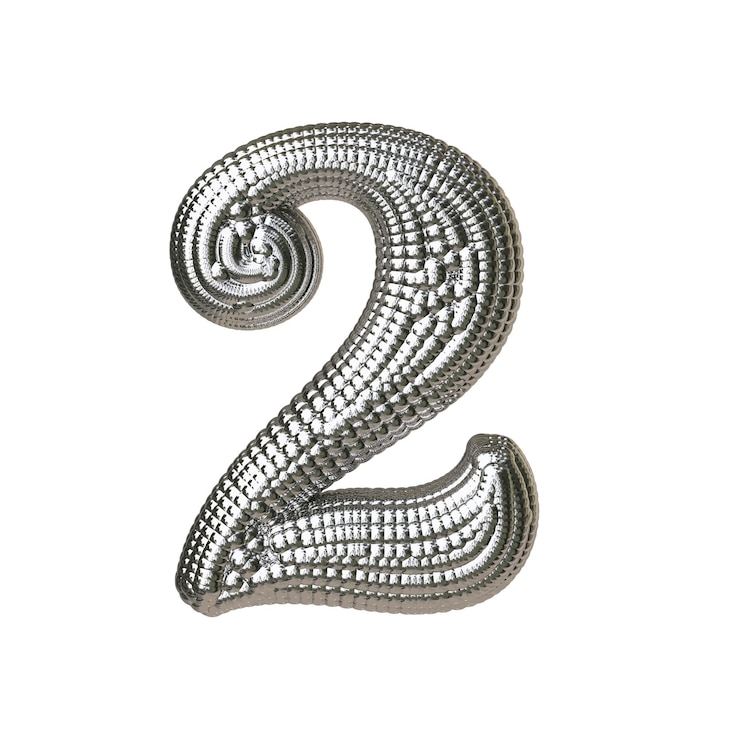 Vector symbol made of silver spheres number 2