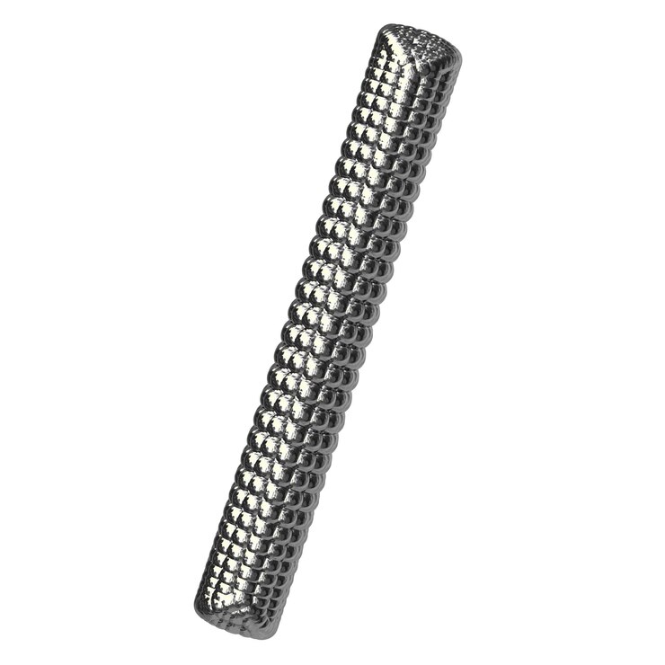 Vector symbol made of silver spheres