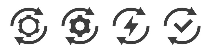 sync process recycling recurrence renewal flat icon reload set