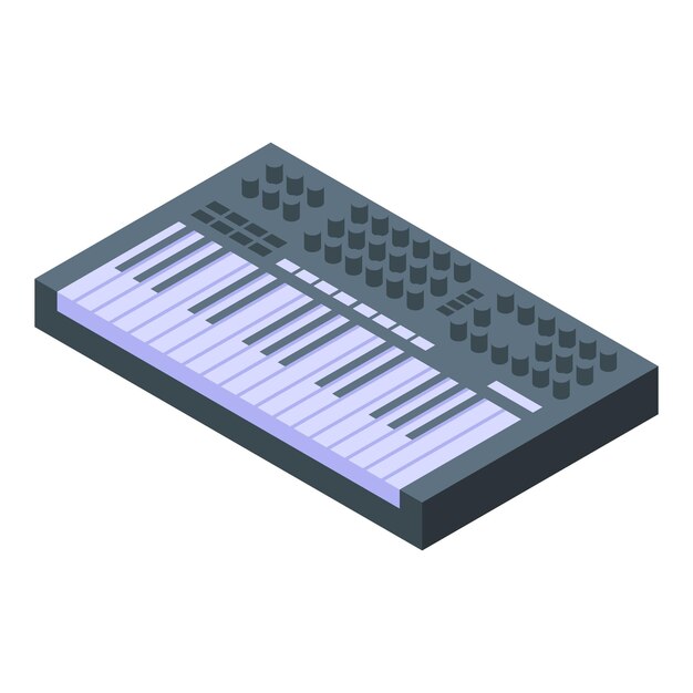Synthesizer design icon isometric vector Art piano Audio instrument