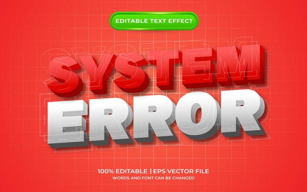 system error text effect template style