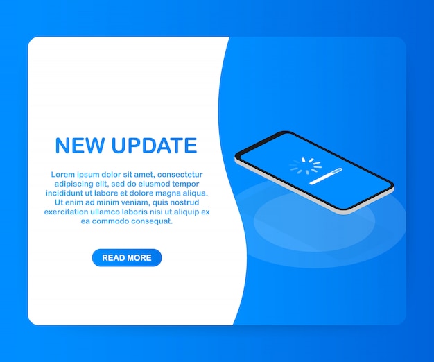 System software update, data update or synchronize with progress bar on the screen. 