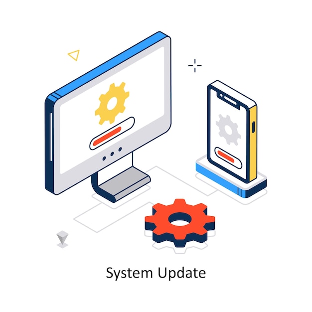 system update concept vector isometric style stock illustration eps file