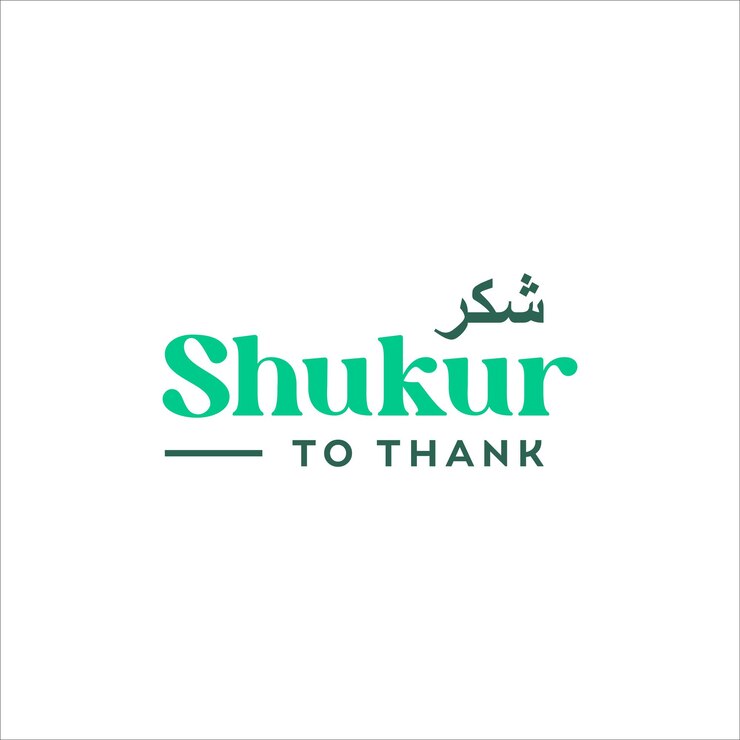 syukur arabic to thanks logo design vector template
