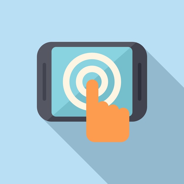 Tablet touch icon flat vector Message service Team online