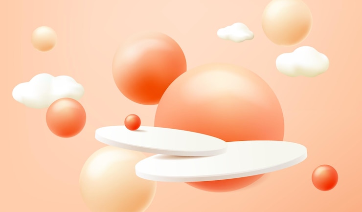 Tand and display colorful 3D rendering A scene for advertising Minimalist mockup for podium display or showcase