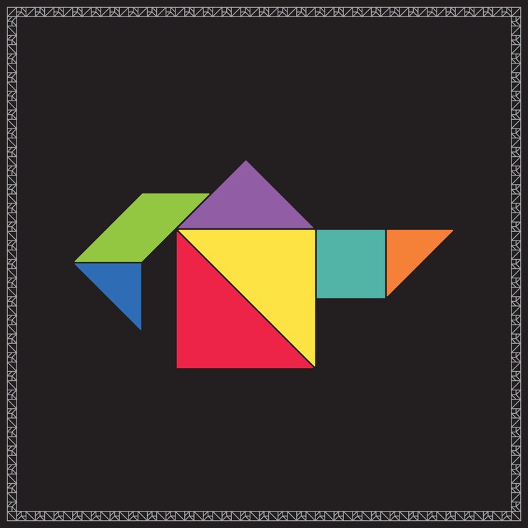 Vector tangram puzzle kettle vector colorful geometric illustration