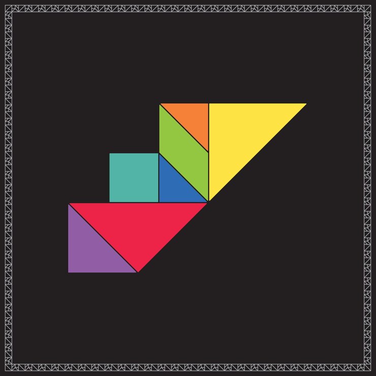 Vector tangram puzzle stairway vector colorful geometric illustration