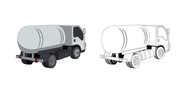 Tanker Truck Cartoon Design Illustration