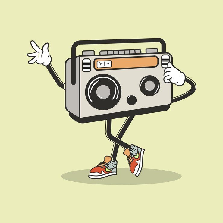 Vector tape retro mascot logo design