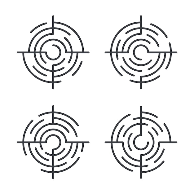Target icon set vector design element