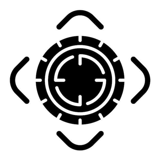 Targeting Glyph Solid Black Illustration