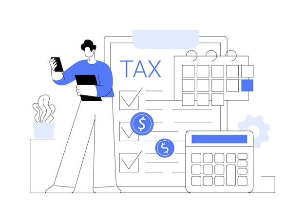 Tax year abstract concept vector illustration