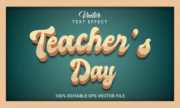Teachers day 3d text effect design