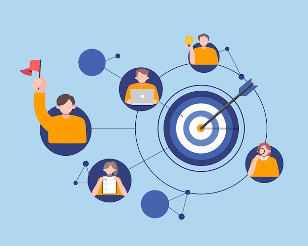 Team Roles Network Centered on a Shared Goal