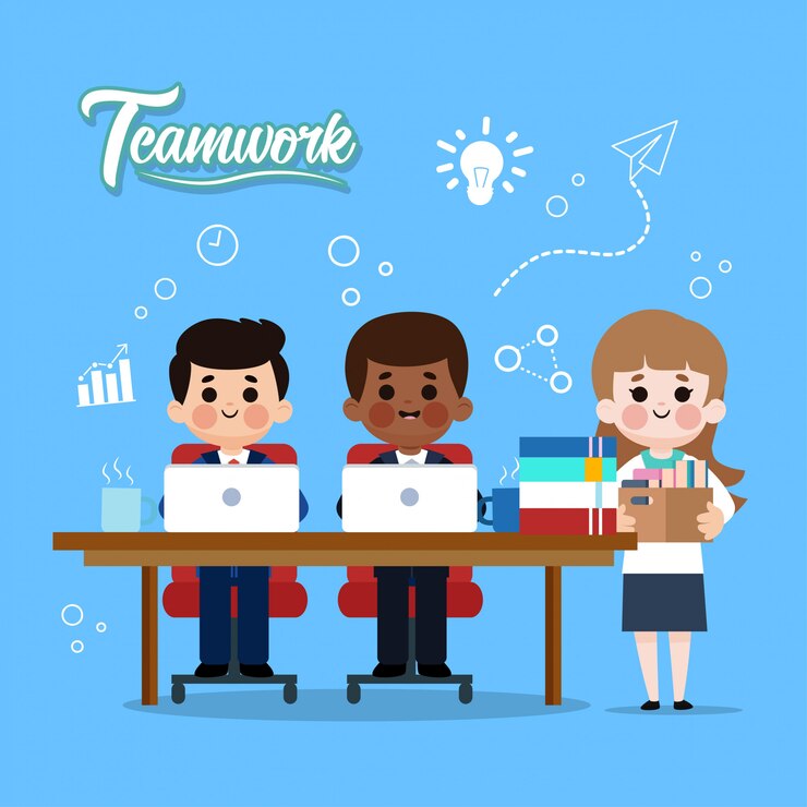 Vector teamwork illustration