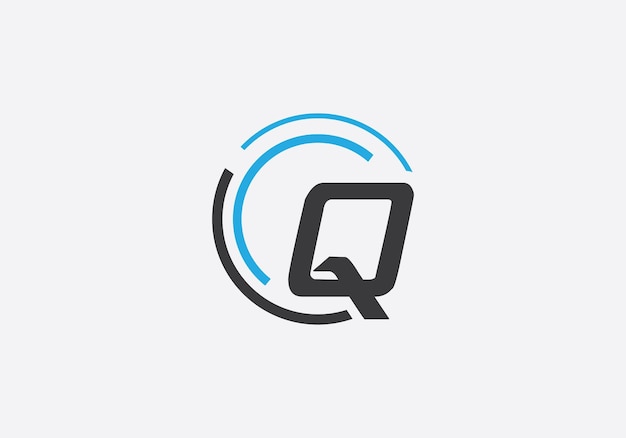 Tech circle letter logo design vector