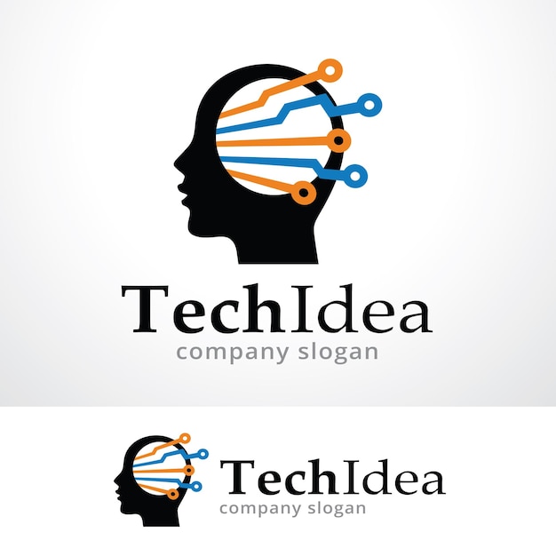tech idea logo template design vector emblem design concept creative symbol icon