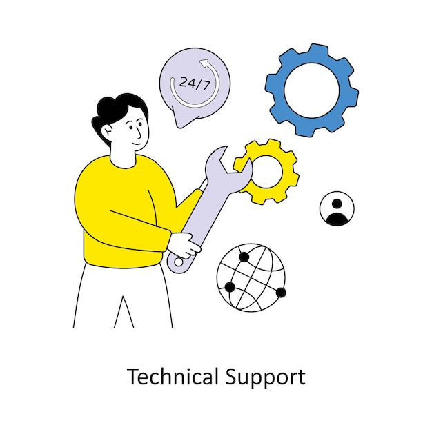 Technical Support style design vector stock illustrations