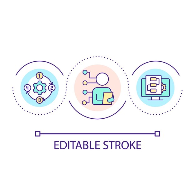 Technological process loop concept icon