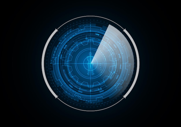 Technology abstract future businessman radar security circle background vector illustration
