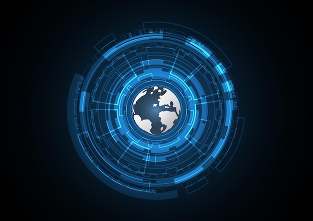 technology abstract future globe circle background vector illustration