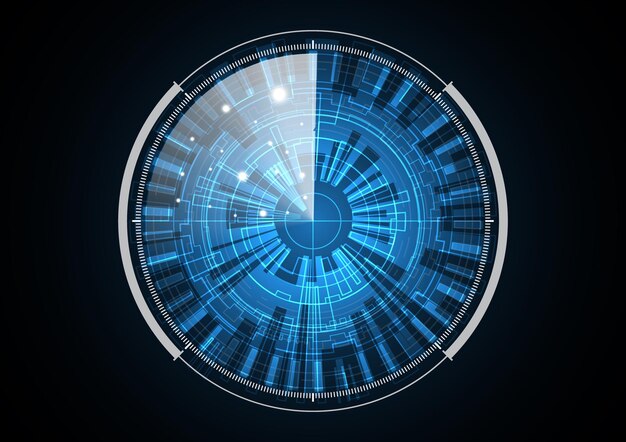 Technology abstract future radar circle background vector illustration