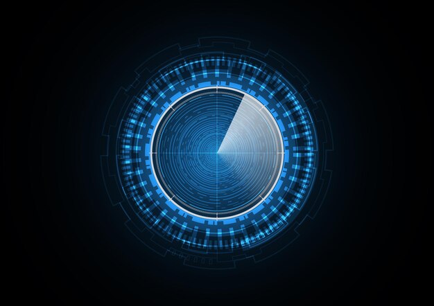 Technology abstract future radar security circle background vector illustration