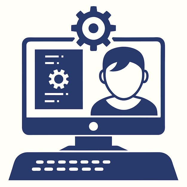 Technology Concept Flat Vector Style Illustration Featuring Programing Design Elements