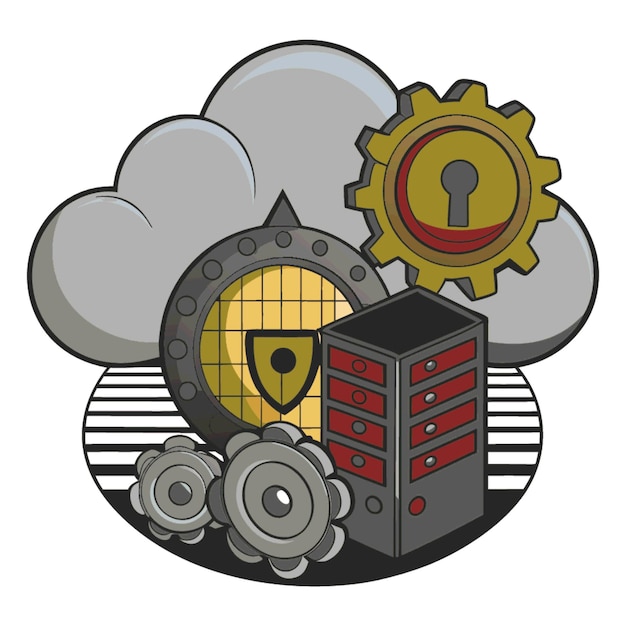 technology concept vector illustration featuring cloud computing design flat style elements