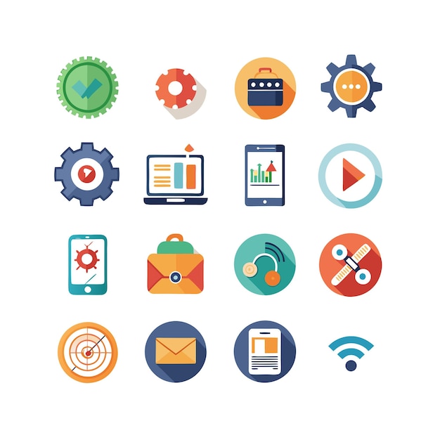 Technology Icon Set Vector Illustration for Documents Websites and Mobile Applications