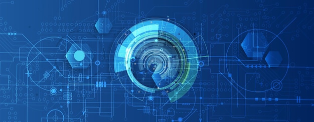 Technology innovation background idea of global business solution