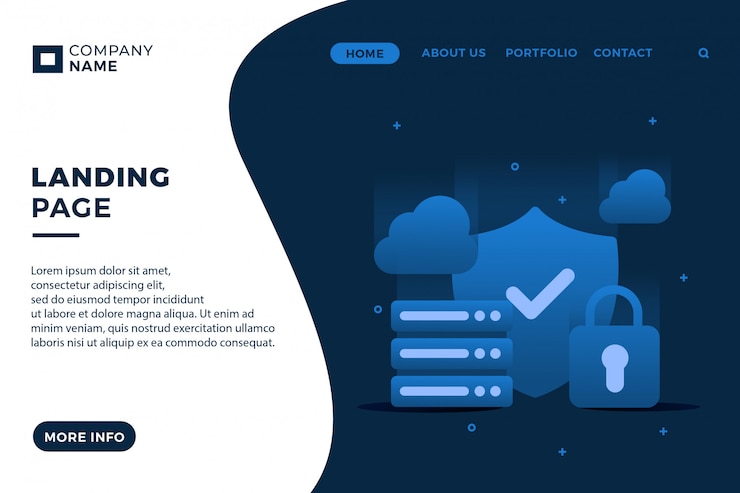 Vector technology  landing page template