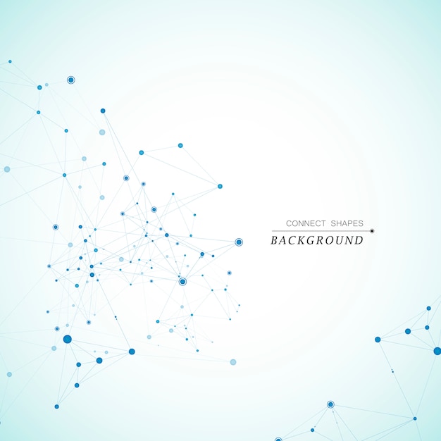 Technology network connect with points and lines. Science creative background