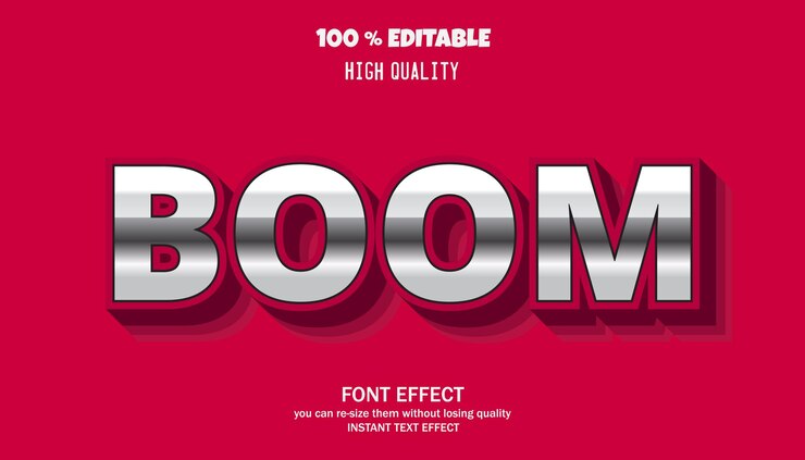 Vector teks perak, efek font yang dapat diedit