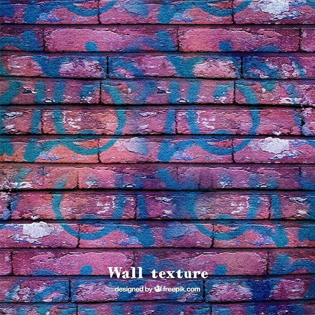 Tekstur dinding batu bata dengan grafiti
