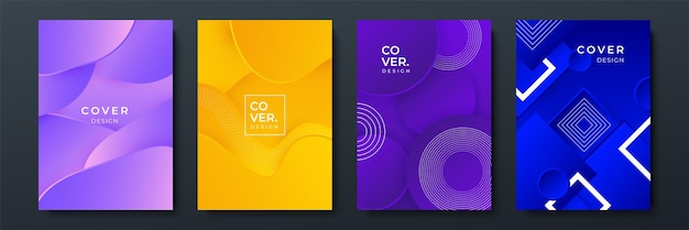 Tekstur latar belakang pola geometris mengalir gradien trendi abstrak untuk desain sampul poster Templat banner gradien warna minimalis Bentuk gelombang vektor modern untuk brosur